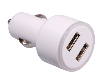 Ładowarka samochodowa 2x USB 2.1A biała dwa gniazda