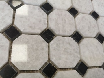 Mozaika Marmurowa CRISTAL WHITE/HANG GREY poler