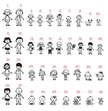 Наклейка на автомобиль Семья в машине, Дети Дети ЦВЕТА УЗОРОВ