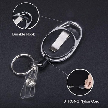 Металлический держатель бейджа C-A1, прозрачный футляр