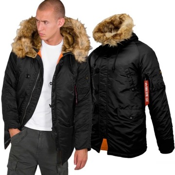 Kurtka z kapturem Alpha Industries N3B VF 59 103141 03 Czarna XXL