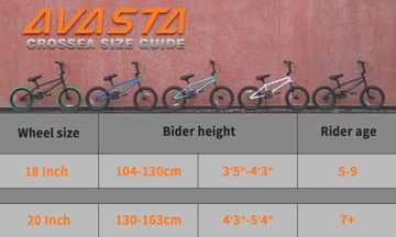 ВЕЛОСИПЕД BMX AVASTA FREESTYLE CROSSEA 20K 20 ДЮЙМОВ, ЧЕРНЫЙ И СИНИЙ