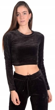 PUMA CROP TOP BLUZA DAMSKA krótka WELUROWA XS