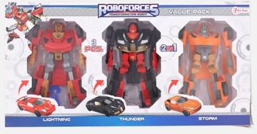 ZESTWA TRANSFORMATION Robot Pojazd Auta 3sztuki