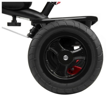 Детский трехколесный велосипед с поворотным толкателем и функцией свободного колеса