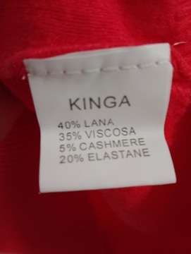 Sweter Kinga lana kaszmir XL czerwony