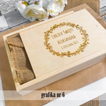 GRAWEROWANE DREWNIANE PERSONALIZOWANE PUDEŁKO NA 100 ZDJĘĆ 13x18