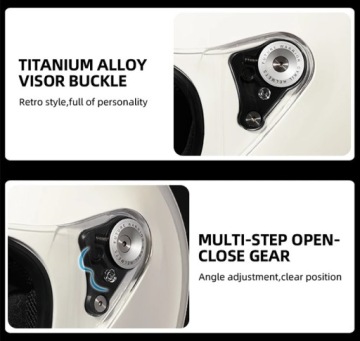 Ретро мотоциклетный шлем Cyril Helmets FF390A белый и черный DOT ECE р. S - 3XL