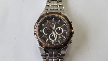 ZEGAREK MĘSKI CASIO EDIFICE EF-540 NA BRANSOLECIE SREBRNY GWR