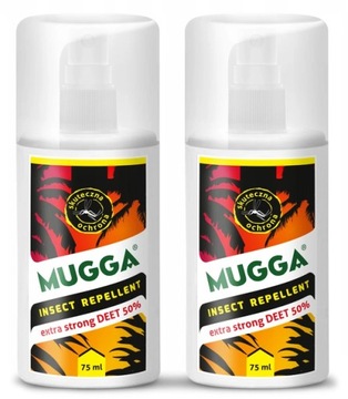 SPRAY NA KOMARY KLESZCZE OWADY TROPIKALNE MUGGA STRONG 50% DEET (2 SZT)