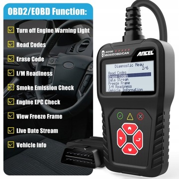 СКАНЕР OBD2 ДИАГНОСТИЧЕСКИЙ ТЕСТЕР, ПОЛЬСКИЙ ЯЗЫК