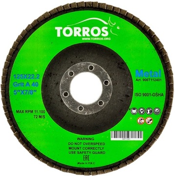 Tarcza listkowa Torros ścierna ściernica 125mm P40