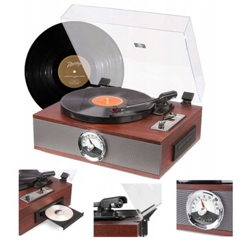 Gramofon bluetooth tuner FM CD głośniki+ Winyl