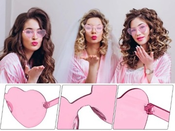 СОЛНЦЕЗАЩИТНЫЕ ОЧКИ ЖЕНСКИЕ СЕРДЦЕ, ПРОЗРАЧНЫЕ, BRIDGE'S PINK