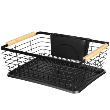 ЧЕРНАЯ ПОДСТАВКА ДЛЯ СУШИЛКИ ПОСУДЫ С ПОДДОНОМ