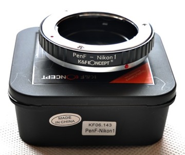 Концептуальный адаптер K&F — объектив Olympus Pen-F для камеры Nikon 1 — новый