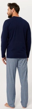 Piżama męska JAROMIR XL Bawełniana Długi rękaw Długie spodnie w kratę IF
