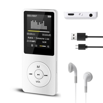 ODTWARZACZ MUZYCZNY MP3 BLUETOOTH 5.0 RADIO 64 GB,BIAŁE