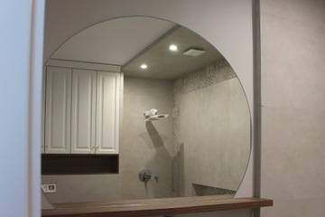 КРУГЛОЕ ЗЕРКАЛО С ОБРЕЗАННОЙ СТОРОНОЙ / ПОЛУКРУГЛОЕ 70см