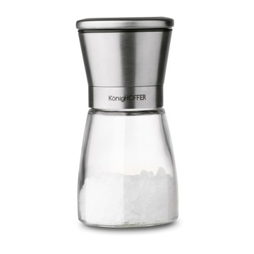 Komplet RĘCZNE MŁYNKI do pieprzu i soli SZKLANE MŁYNKI Konighoffer 170 ml