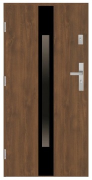 Drzwi wejściowe 72mm SI28 BLACK orzech 90 LEWE