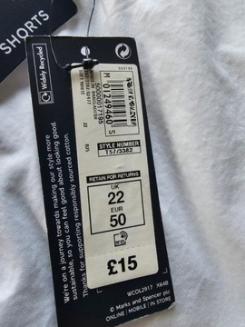 M&S szorty spodenki chinos białe maxi 50