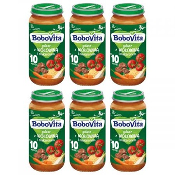 BoboVita Gulasz z wołowiną i makaronem po 10 miesiącu 6 x 250 g