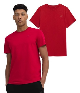 4F KOSZULKA CZERWONA BAWEŁNIANA T-SHIRT R-M