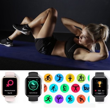 SMARTWATCH ZEGAREK POLSKIE MENU ROZMOWY SPORT SMART WATCH DAMSKI PINK