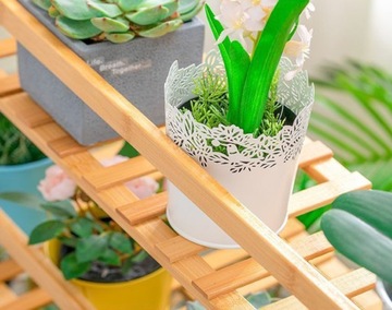 ПОДСТАВКА ДЛЯ ЦВЕТОВ ДЕРЕВЯННАЯ БАМБУКОВАЯ ПОЛКА ДЛЯ ЦВЕТОВ LOFT ПРОМЫШЛЕННАЯ ПОДСТАВКА