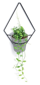 Kwietnik metalowy hanger wiszący na ścianę Romb 38cm Ścienny