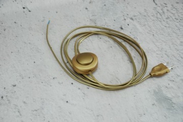 золотой напольный соединительный кабель 350 см с вилкой и выключателем для лампы DIY