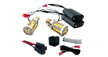LED DRL KIERUNKOWSKAZY ŚWIATŁA DZIENNE 2w1 BAU15S PY21W ULTRA MOCNE