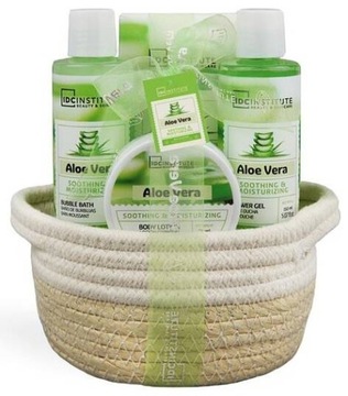 ZESTAW KOSMETYKÓW KOSZ PREZENTOWY ŚWIĄTECZNY CIAŁA I KĄPIELI ALOES