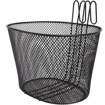 КОРЗИНА ДЛЯ ВЕЛОСИПЕДОВ ПЕРЕДНЯЯ ПОДВЕСНАЯ ЧЕРНАЯ МЕТАЛЛ 30СМ