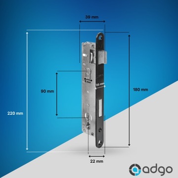 ZESTAW DO FURTKI BRAM BRAMY KLAMKA 90 BRĄZOWA ZAMEK 90/22 WKŁADKA 30/30
