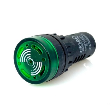 Kontrolka buzzer zielona 24V sygnalizator LED