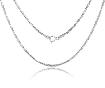 SREBRNY DAMSKI ŻMIJKA WŁOSKA ŁAŃCUSZEK 80 CM 1,4MM