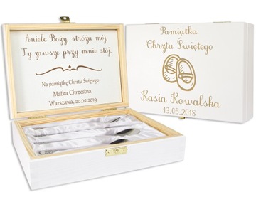 СТОЛОВЫЕ ПРИБОРЫ ДЛЯ РЕБЕНКА В КОРОБКЕ, ПОДАРОК ​​НА КРЕЩЕНИЕ