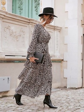 MAXI SUKIENKA LEOPARD PRINT STYL BOHO SEXY CLASSIC