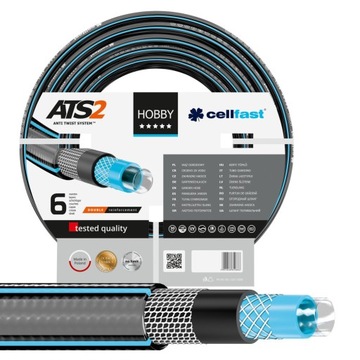 ШЛАНГ CELLFAST 6-СЛОЙНЫЙ САДОВЫЙ ШЛАНГ 30 БАР 1/2 ДЮЙМА, 20 М НЕСКРУЧИВАЕМЫЙ, ПОЛИРОВКА