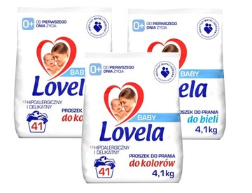 Lovela Baby hipoalergiczny proszek do prania białego koloru 3x 4,1 kg
