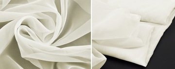 Гладкая штора-вуаль, высота 300 см, цвет экрю.