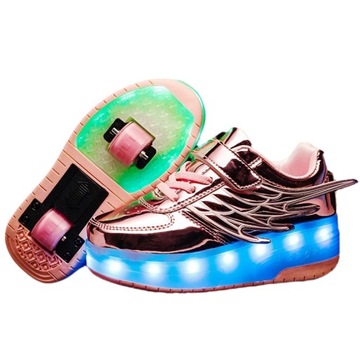 SWIECACE BUTOROLKI BUTY Z ROLKAMI LED ROLKI WROTKI
