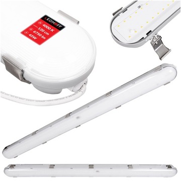 Oprawa hermetyczna LED 120cm Lampa ŚWIETLÓWKA 45W naturalna DO GARAŻU mocna