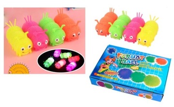 мягкая многоножка для сжимания, светящаяся, гусеница