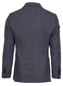 МУЖСКОЙ ТЕМНО-СИНИЙ ПИДЖАК В КЛЕТКУ, ЭЛЕГАНТНЫЙ, ПОВСЕДНЕВНЫЙ, ТУРЕЦКИЙ, 62