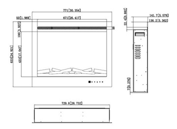 Встроенный светодиодный электрокамин Majestic 39