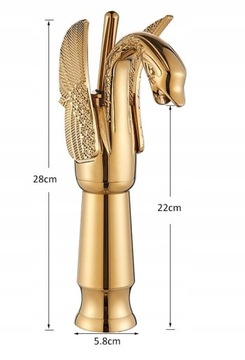 Стоячий высокий смеситель для умывальника для ванной комнаты, столешница, золото, лебедь, ЛАТУНЬ