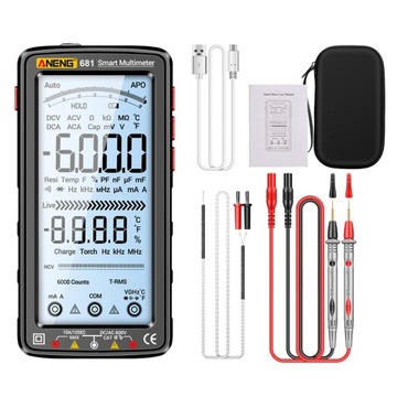 Multimetr cyfrowy Cyfrowy czarny, ekran LCD